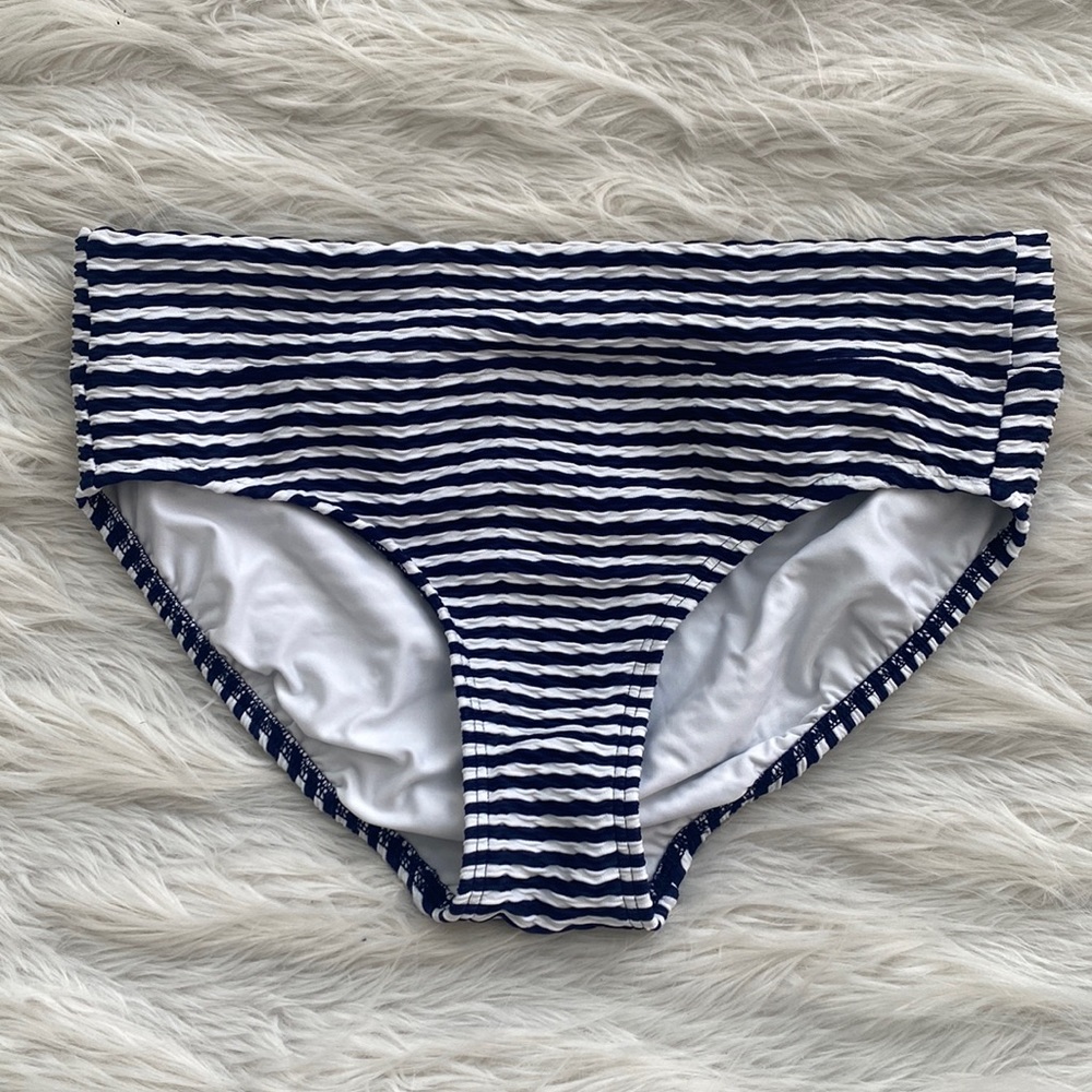 Lands’ End | Textured Striped Bikini Bottoms